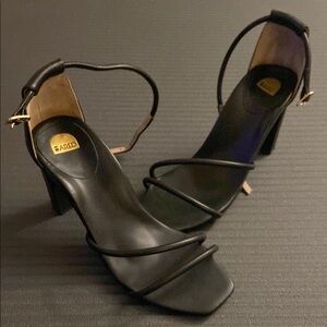 Bared Footwear Black Strappy Women's Heels Size 36 (US 6-6.5)